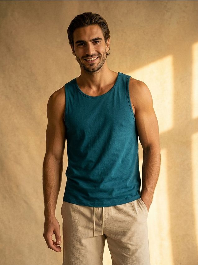 Sinsay - Tricou fără mâneci cu adaos de viscoză - albastru