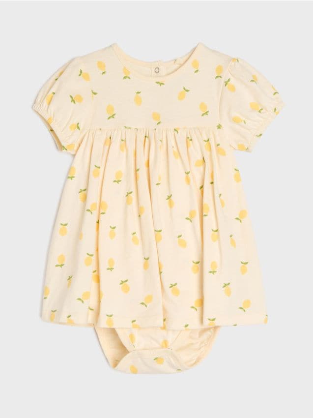 Sinsay - Body tip rochiță din bumbac cu motiv de lămâi - nude