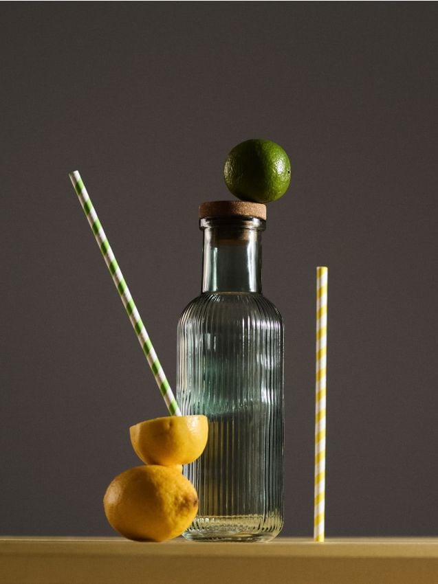 Sinsay - Carafă striată cu dop din plută - verde