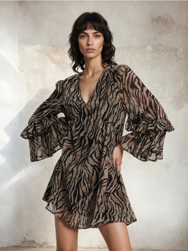 Sinsay - Rochie mini cu model - multicolor