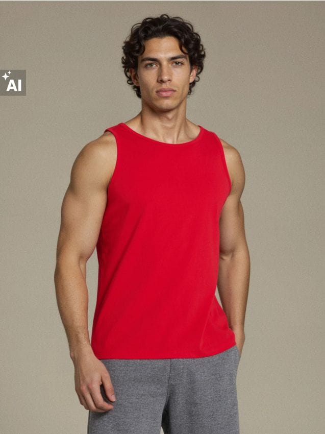 Sinsay - Tricou din bumbac fără mâneci - roșu