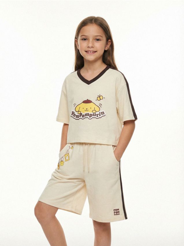 Sinsay - Tricou din bumbac cu imprimeu PomPomPurin - bej