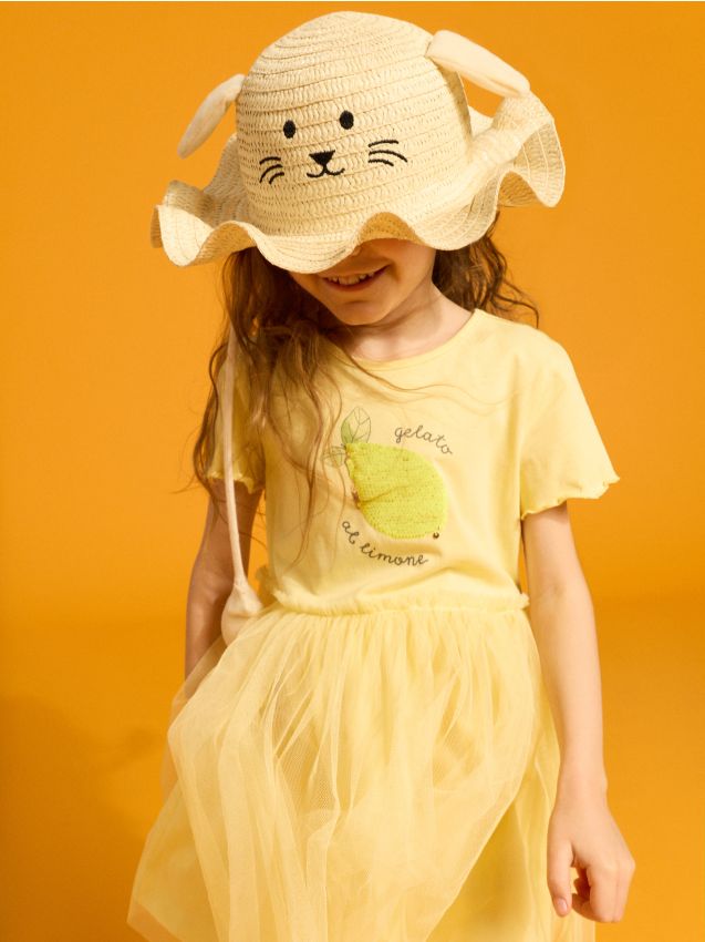 Sinsay - Pălărie cu urechi mobile și motiv de câine - nude