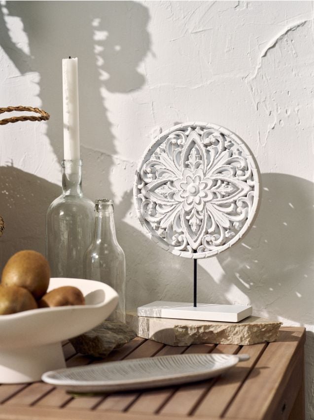 Sinsay - Decorațiune de sine stătătoare cu ornament ajurat - alb