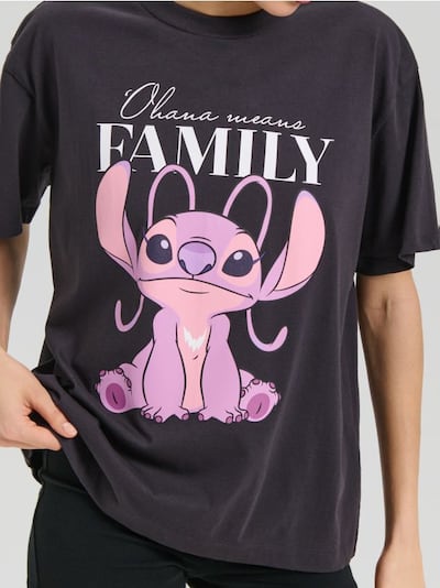 Tricou loose fit cu imprimeu Stitch