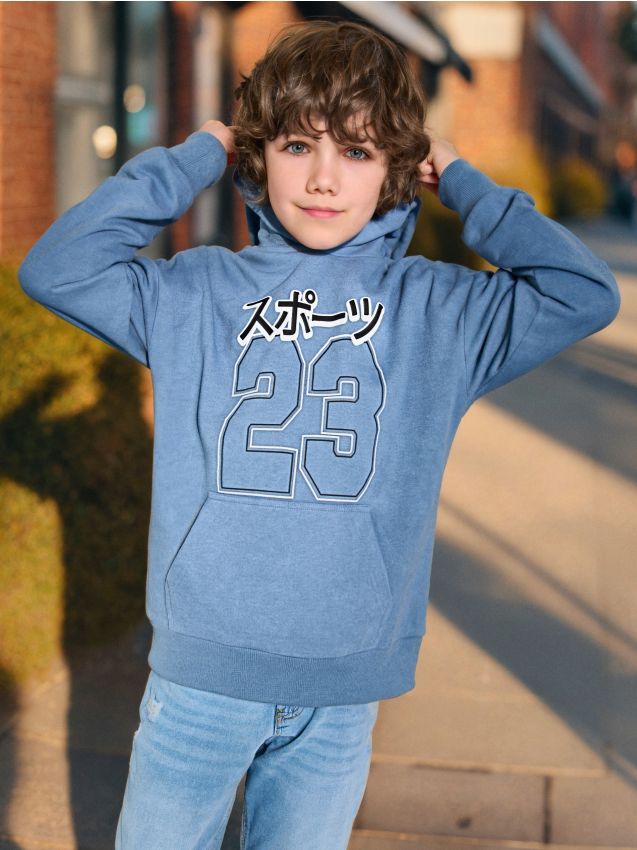 Sinsay - Bluza z kapturem - mid blue