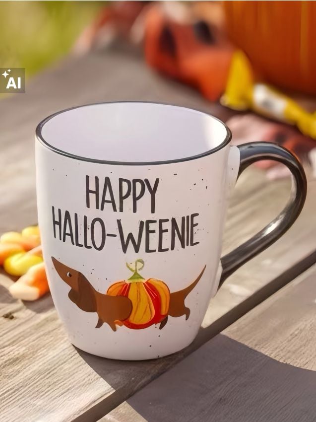Sinsay - Cană ceramică cu toartă pentru Halloween - alb