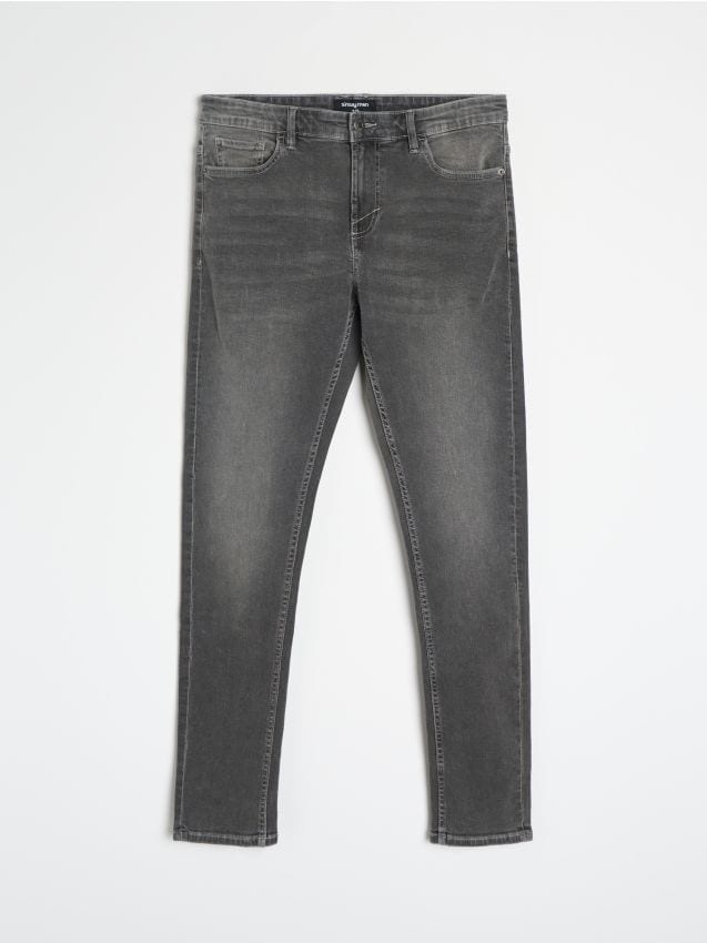 Sinsay - Jeansy skinny - szary