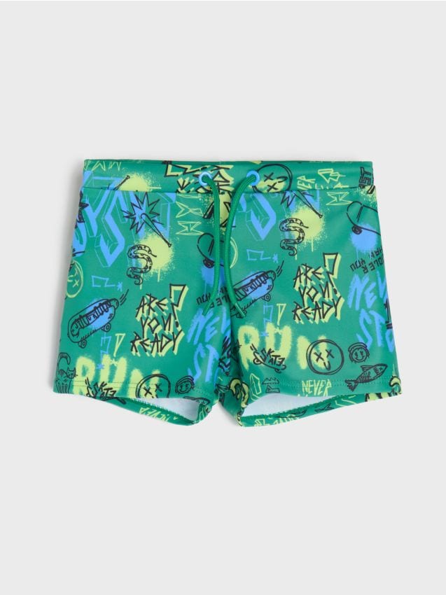 Sinsay - Șort de baie cu model - verde