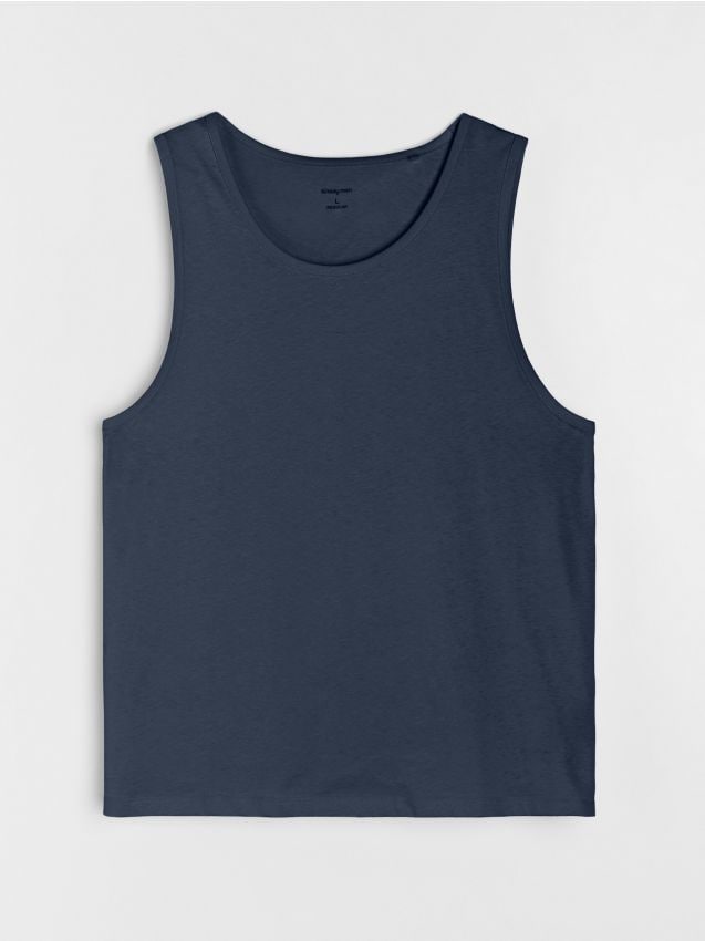 Sinsay - Tricou din bumbac fără mâneci - Gri-albăstrui