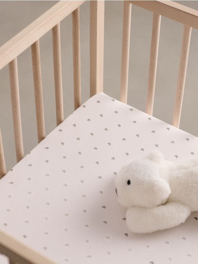 Lenzuola con angoli con motivo cuori 2 pack - grigio chiaro