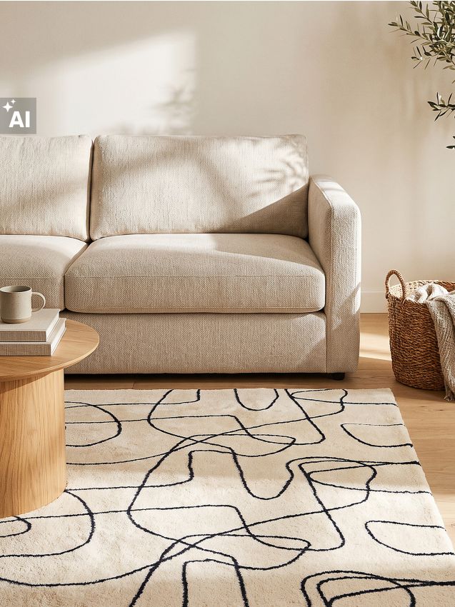 Sinsay - Covor din imitație de blană de iepure cu model abstract - multicolor