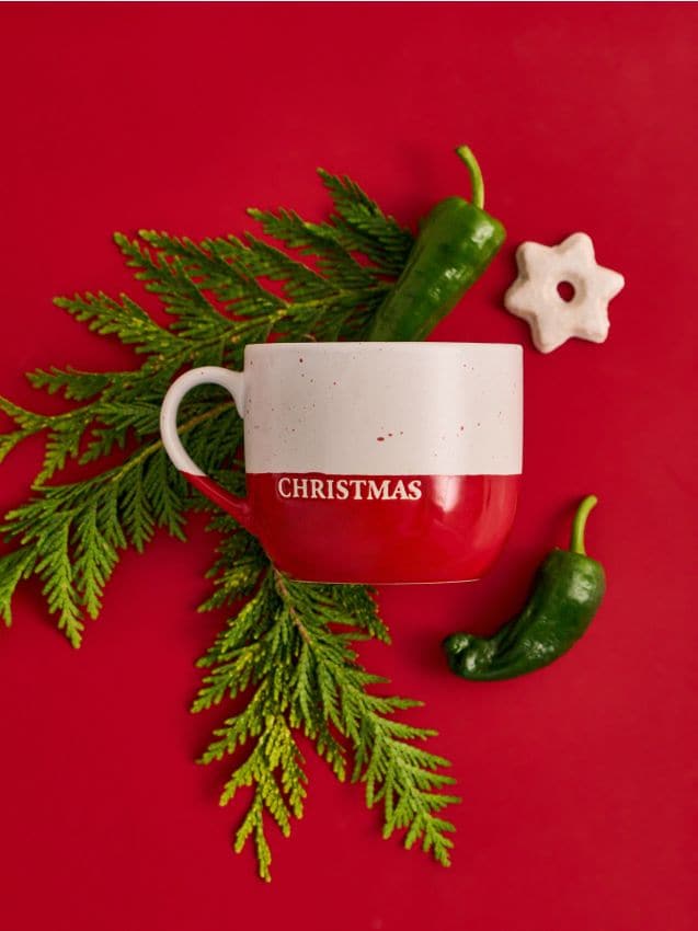 Sinsay - Vianočný hrnček s nápisom „Merry Christmas“ - pastelová ružová