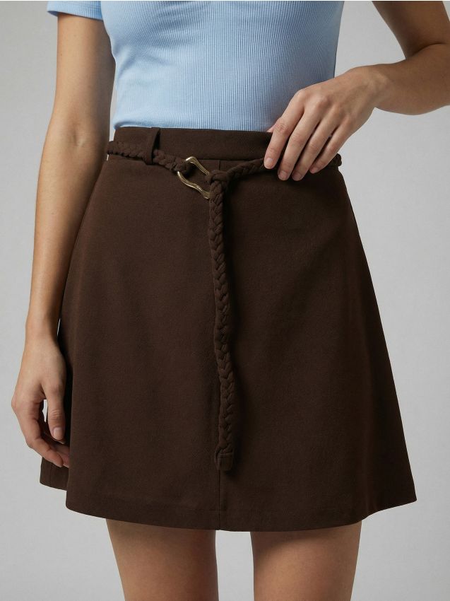 Sinsay - Rochie mini cu curea împletită - dark grey jeans