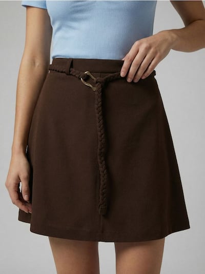 Міді спідниця з плетеним поясом