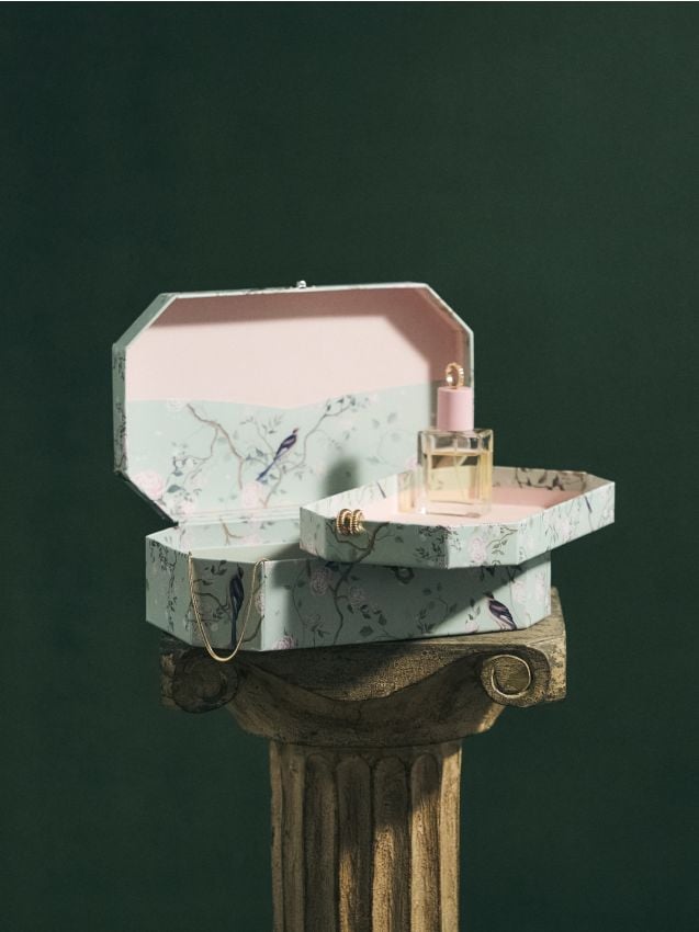 Sinsay - Cutie de depozitare din hârtie cu compartiment și motiv floral - multicolor