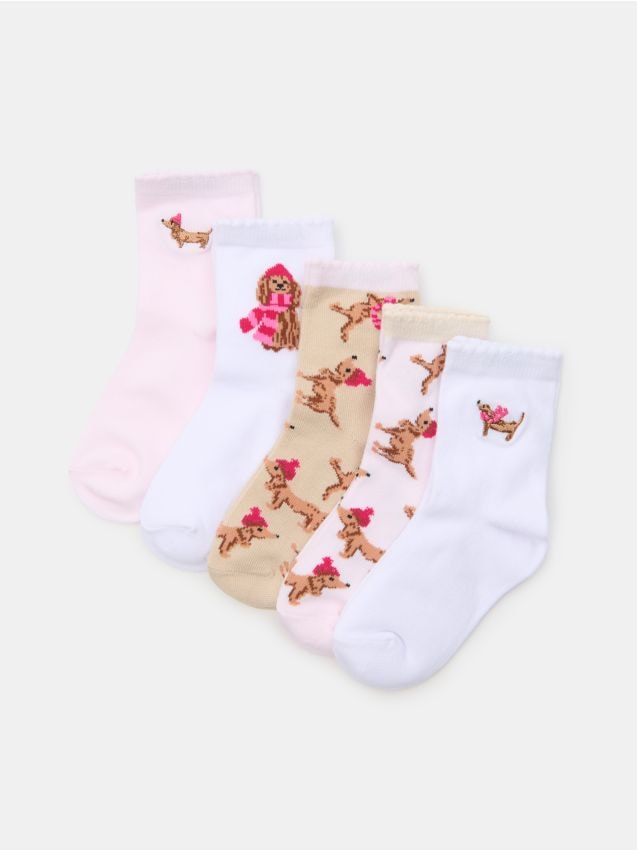 Sinsay - Súprava 5 párov ponožiek - viacfarebná