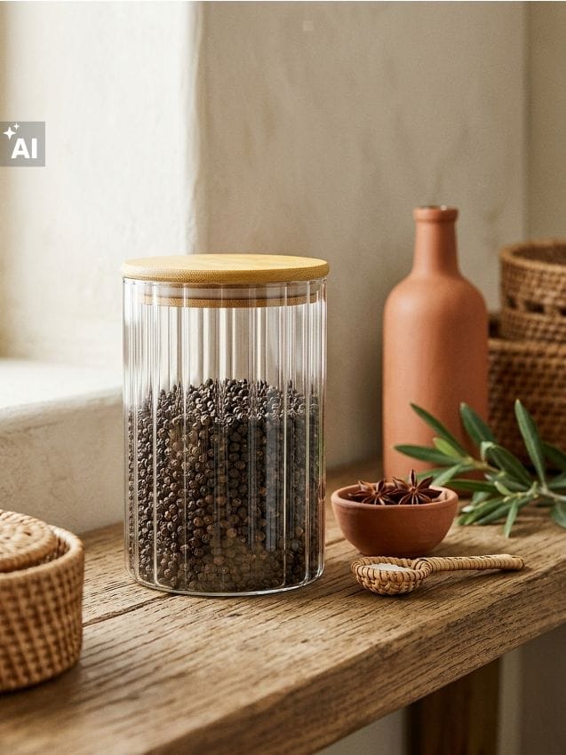 Sinsay - Recipient din sticlă striat pentru depozitarea alimentelor - clear