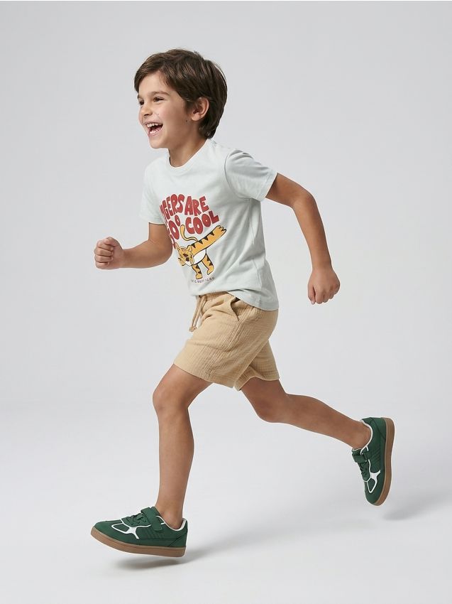 Sinsay - Șorturi largi din muselină cu buzunare - bej