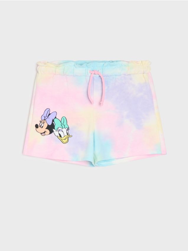 Sinsay - Pantaloni scurți din bumbac, cu imprimeu Minnie and Daisy - multicolor
