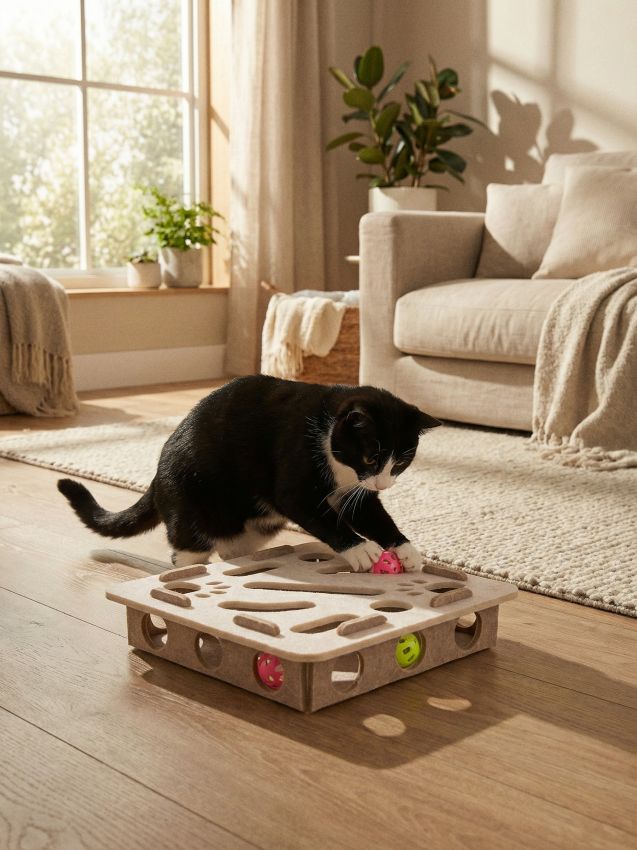 Sinsay - Jucărie din fetru pentru pisică cu mingiuțe - nude