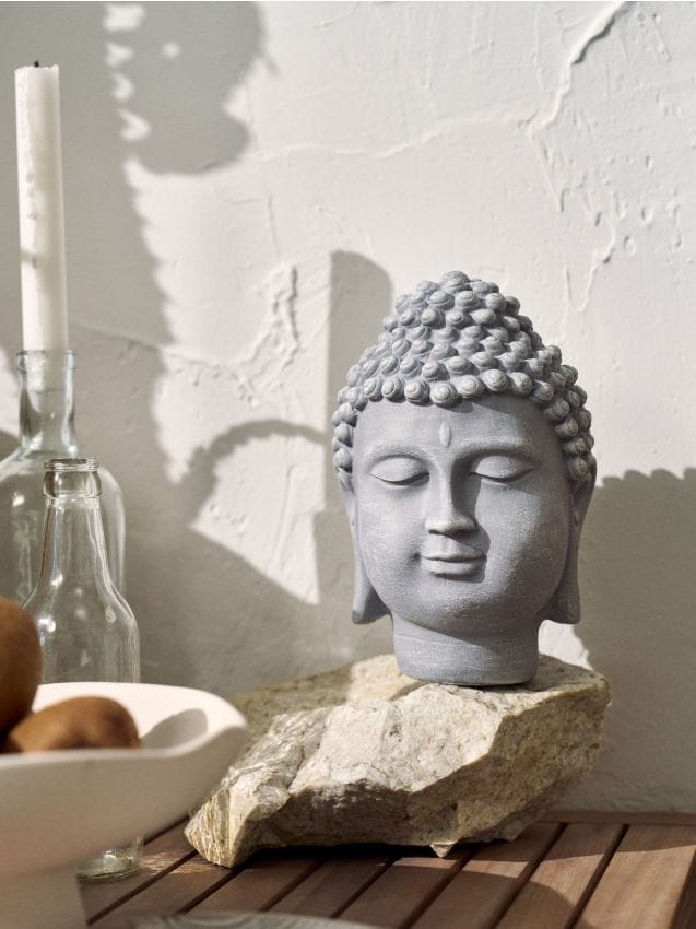 Sinsay - Decorațiune Buddha de sine stătătoare - alb
