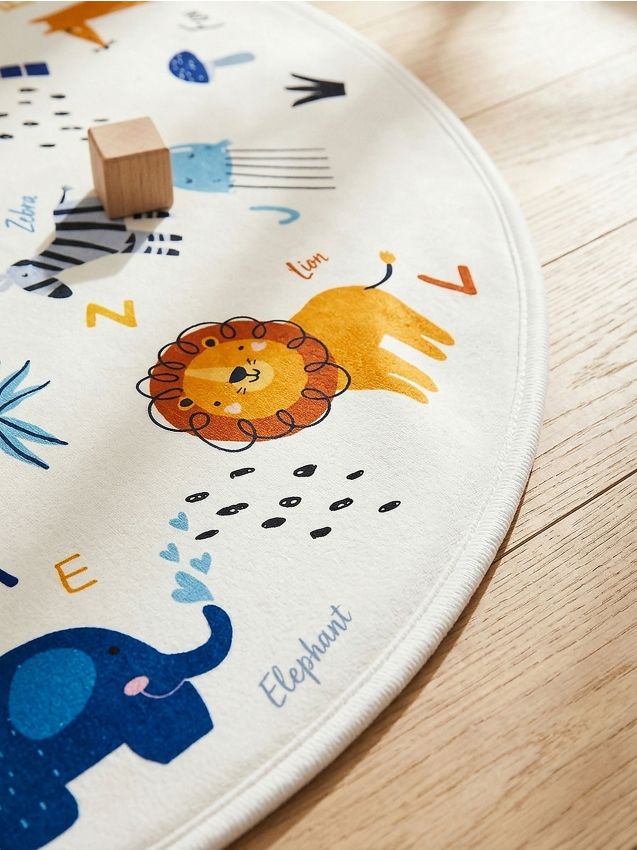 Sinsay - Covor rotund cu motiv de animale - multicolor