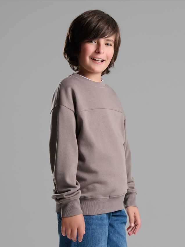 Sinsay - Mikina crewneck - hnedá