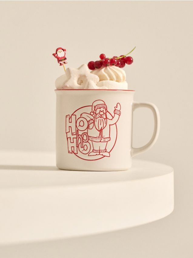 Sinsay - Pohár s vianočným nápisom - biela