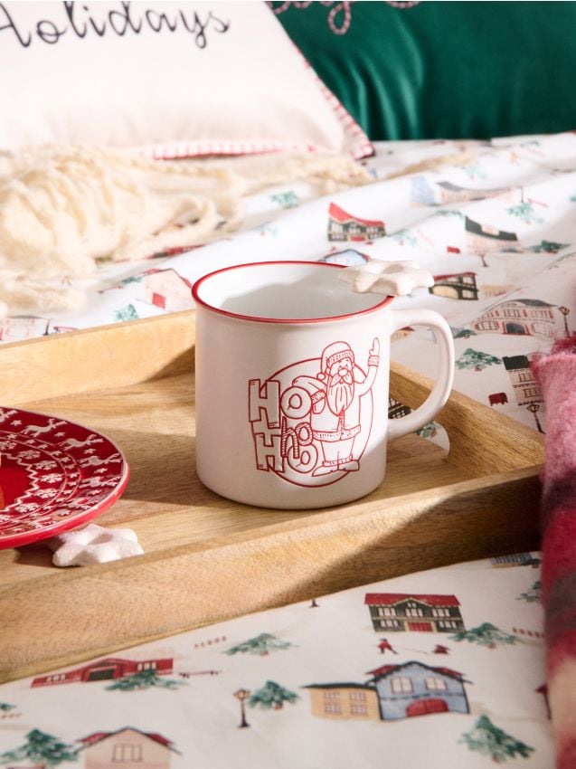 Sinsay - Pohár s vianočným nápisom - biela