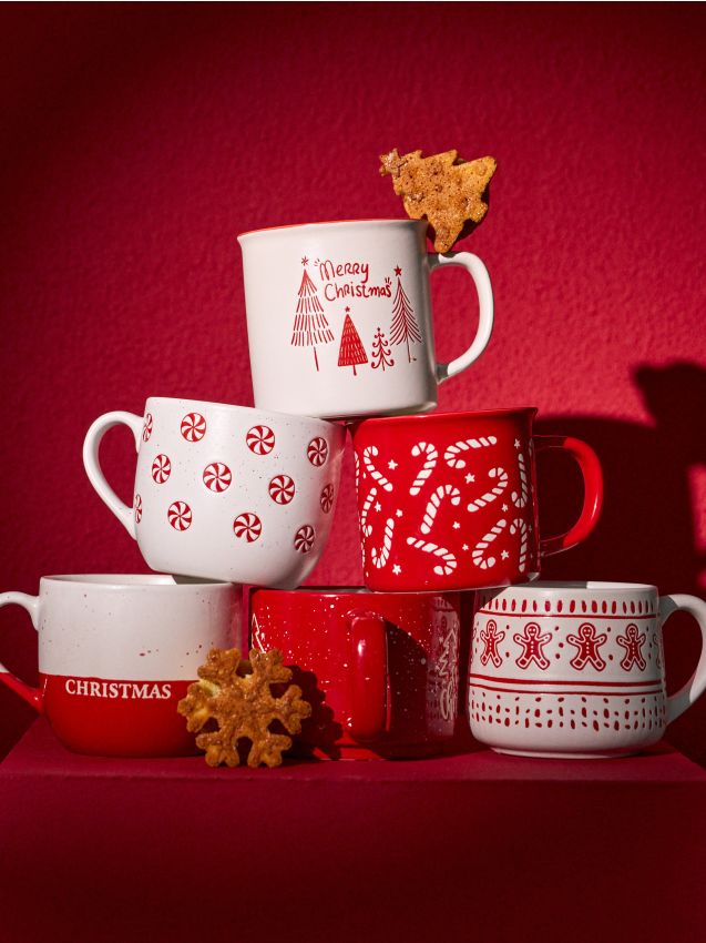 Sinsay - Pohár s vianočným nápisom - červená