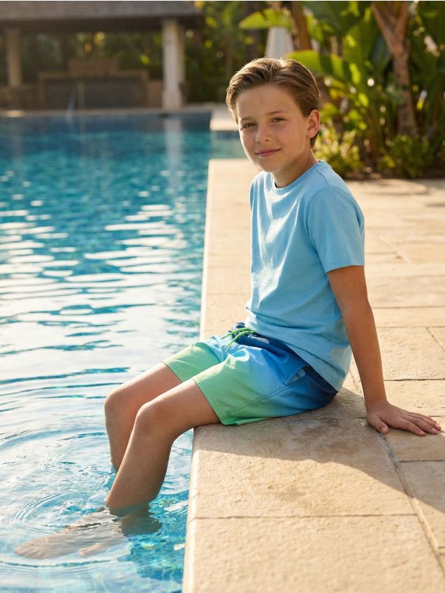 Sinsay - Szorty kąpielowe z efektem ombre - wielobarwny