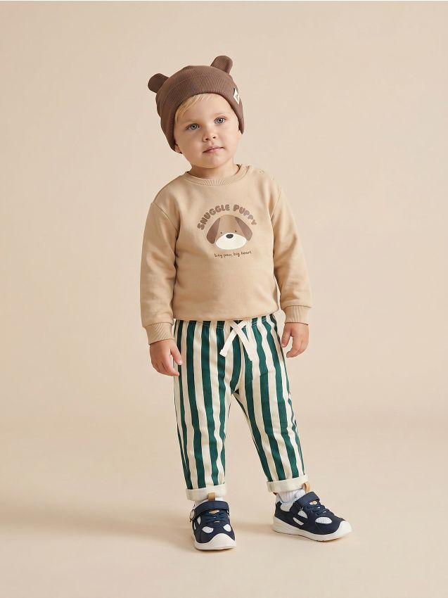 Sinsay - Pantaloni de trening din bumbac cu dungi - multicolor