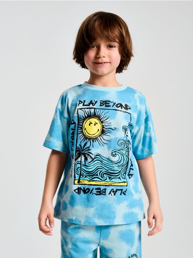 Sinsay - Tricou SmileyWorld® - acvamarin