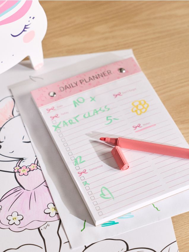 Sinsay - Planner dzienny z listą zadań - różowy