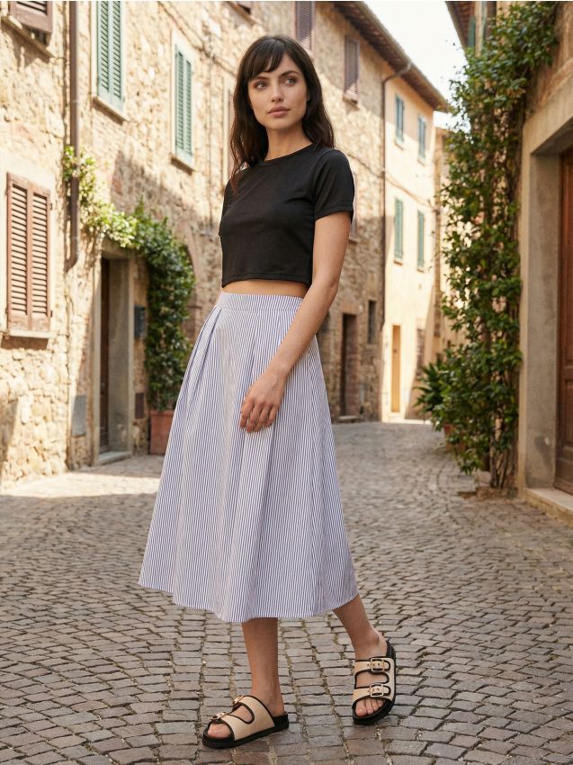 Sinsay - Tricou basic cu mâneci scurte - negru