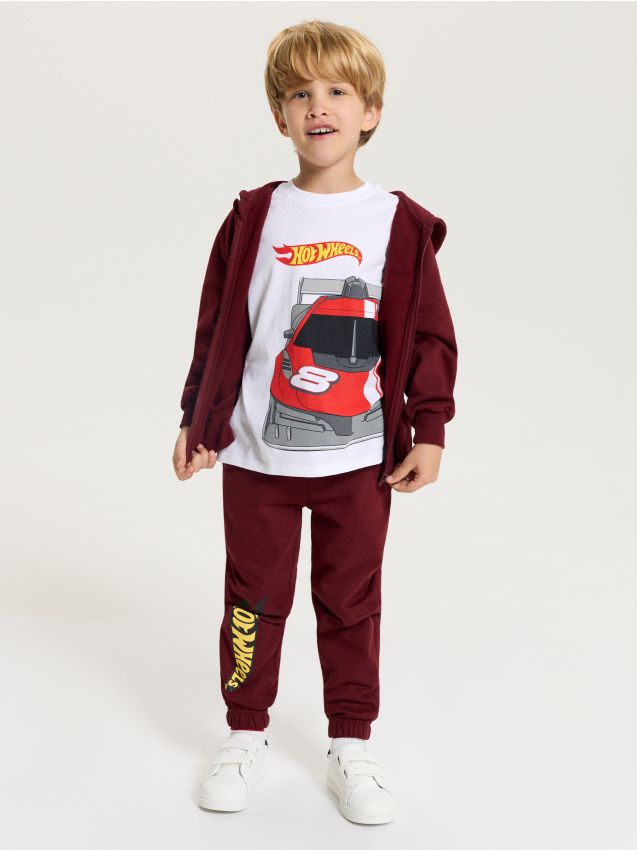 Sinsay - Tricou din bumbac cu imprimeu Hot Wheels - alb