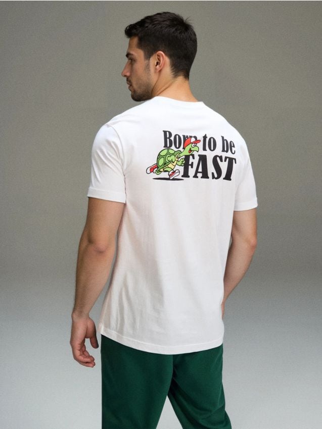 Sinsay - Tricou din bumbac cu imprimeu - alb