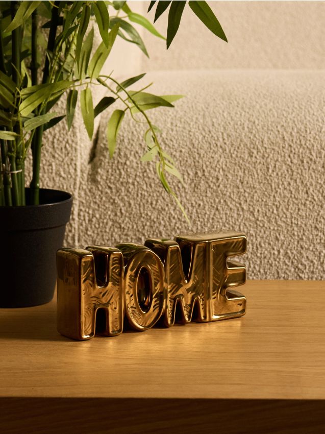 Sinsay - Decorațiune standing în forma cuvântului home - auriu