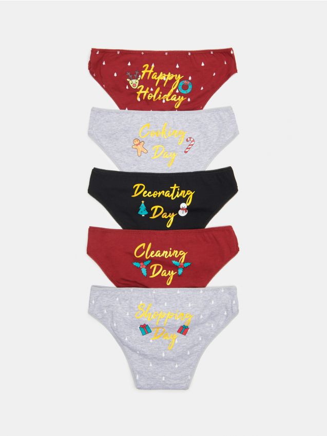 Christmas knickers 5 pack Color multicolor - SINSAY - 2700D-MLC