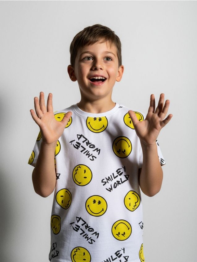 Sinsay - Tričko SmileyWorld® - biela