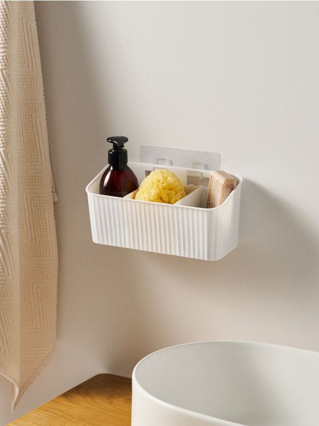 Organizer scanalato per doccia - bianco