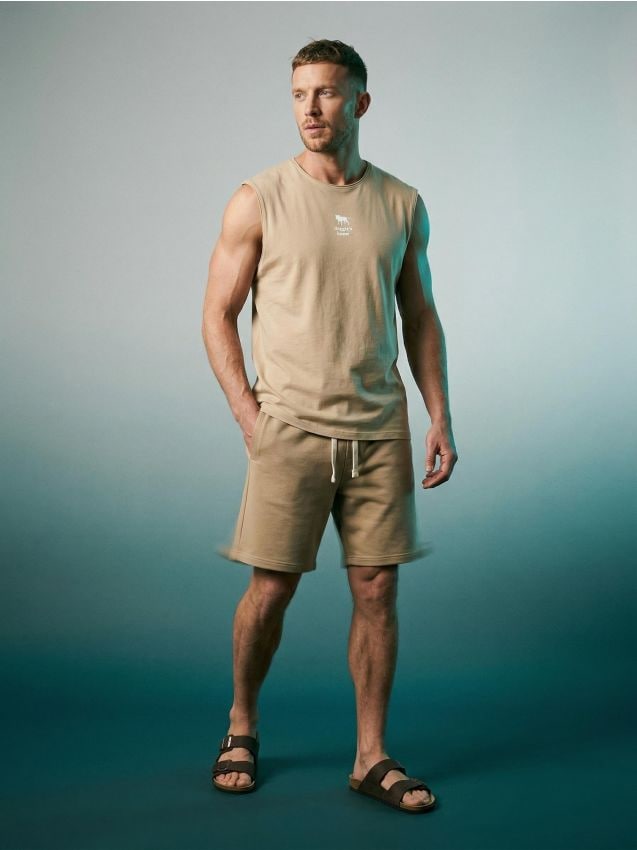 Sinsay - Tank top din bumbac - bej