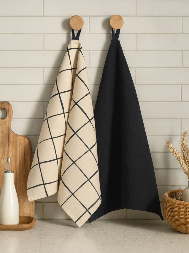 Sinsay - Kuchynské utierky 2 pack - čierna