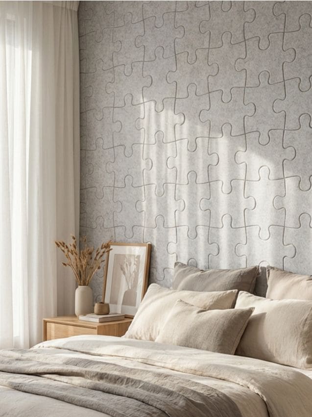Sinsay - Panou de perete în formă de puzzle 9 pack - gri deschis