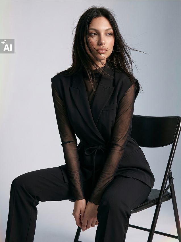 Sinsay - Prozirna bluza s podignutim ovratnikom