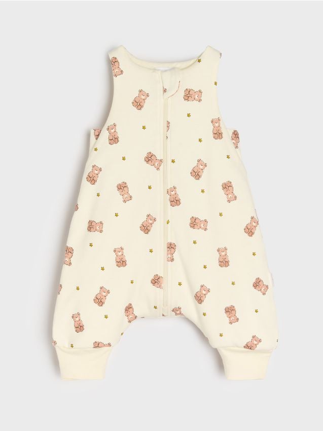 Sinsay - Overal bez rukávov na zips so vzorom medvedíkov - béžová
