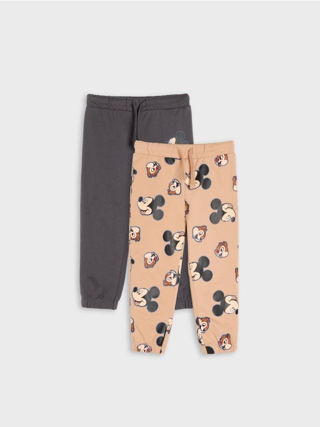 Sinsay - Set de 2 perechi de pantaloni sport jogger Mickey Mouse - negru-antracit