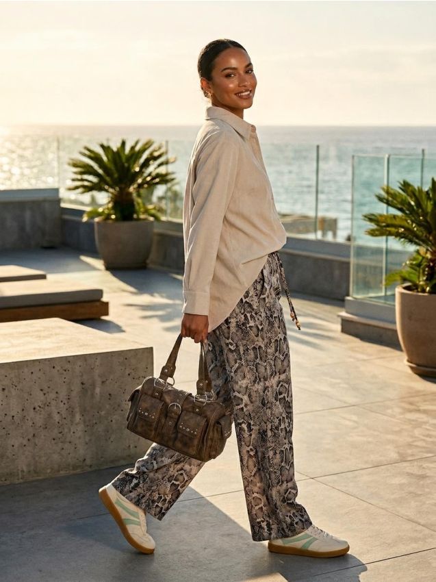 Sinsay - Pantaloni wide leg - multicolor