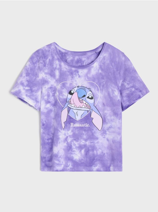 Sinsay - Tricou din bumbac cu model tie-dye Stitch - multicolor